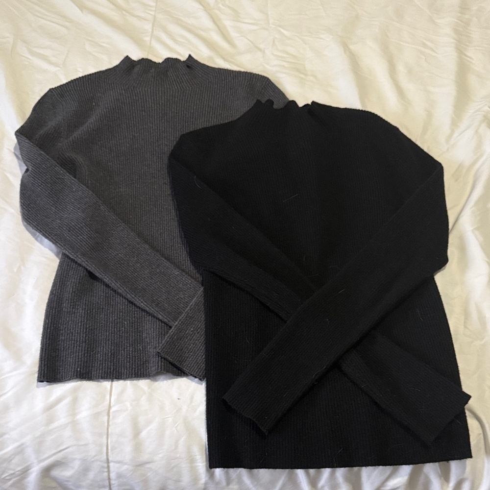 Commense Black and Gray Turtleneck Sweater Set